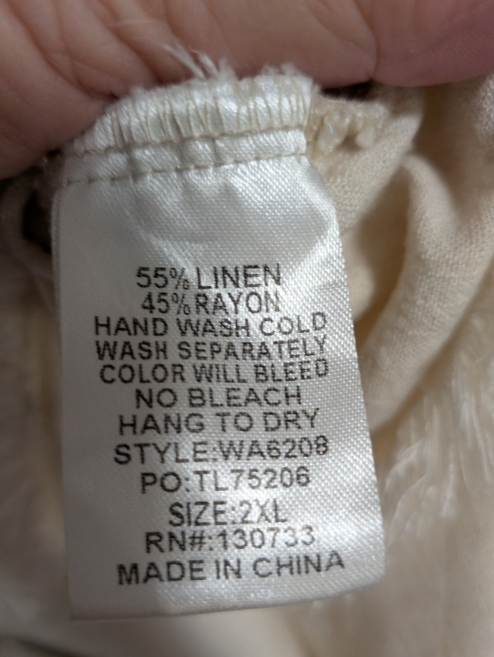Umbree.  linen Rayon Blend raw hem and Button edge shirt Top Blouse.  2XL. - Picture 8 of 8